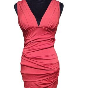 Body Central Little Red Women's Dress - Size Small - V-Neck - Spandex